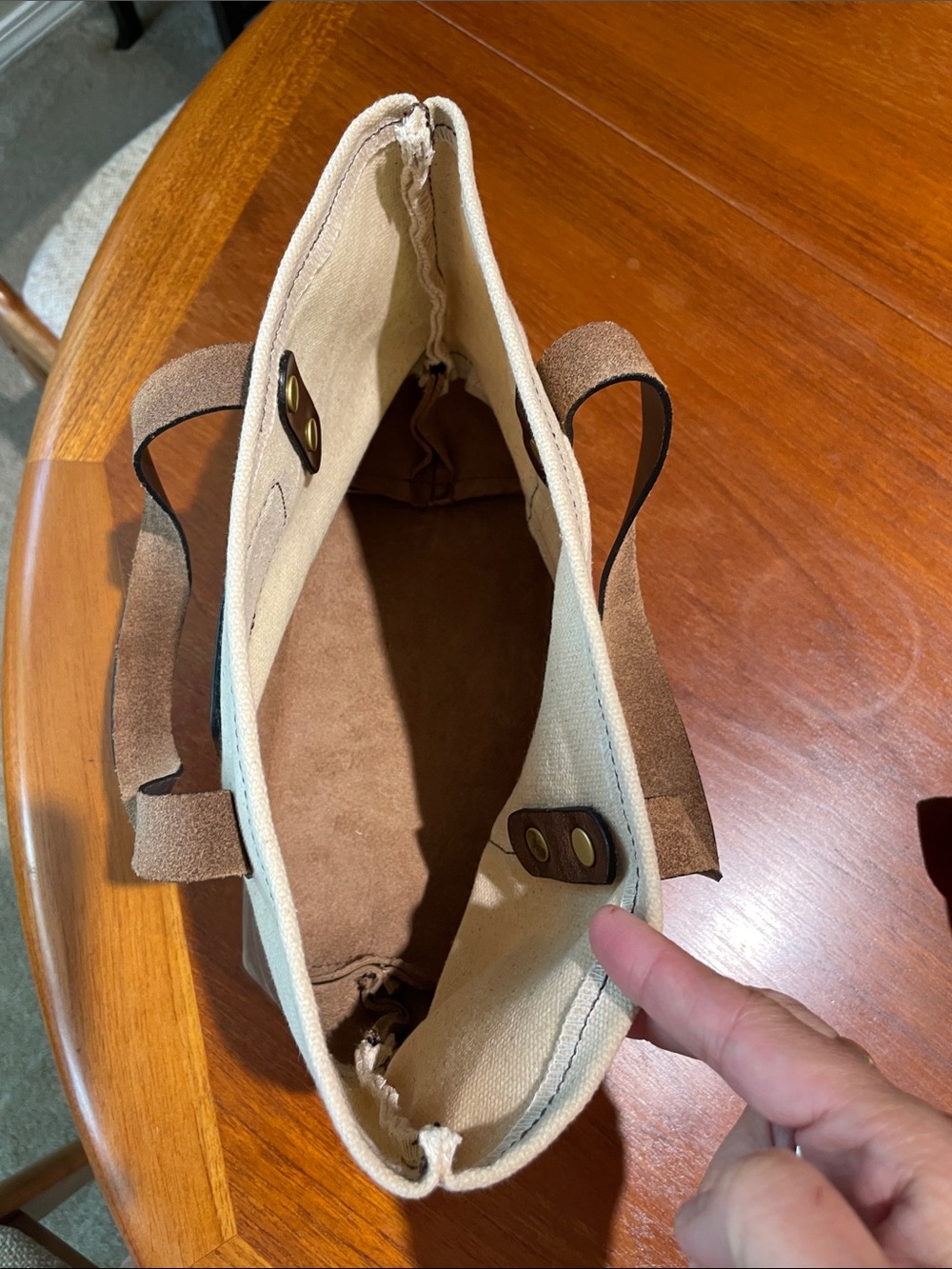 Blanton’s canvas and leather small tote bag - Picture 6 of 7